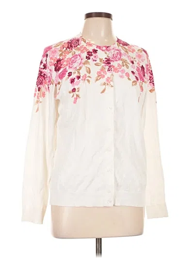 Pre-owned Karen Scott Long Sleeve Blouse In Ivory
