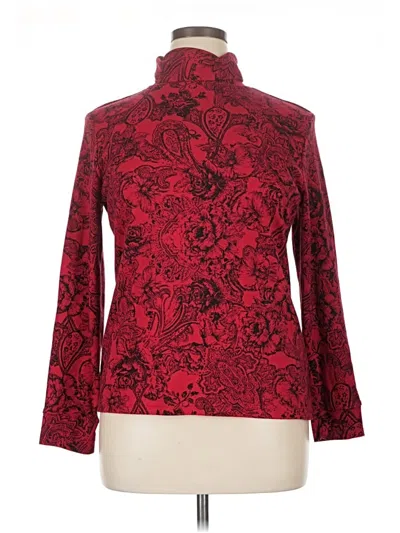 Pre-owned Karen Scott Long Sleeve Blouse In Red