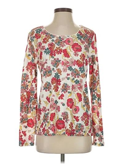 Pre-owned Karen Scott Long Sleeve Blouse In White