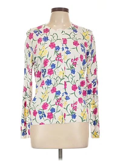 Pre-owned Karen Scott Long Sleeve Blouse In White