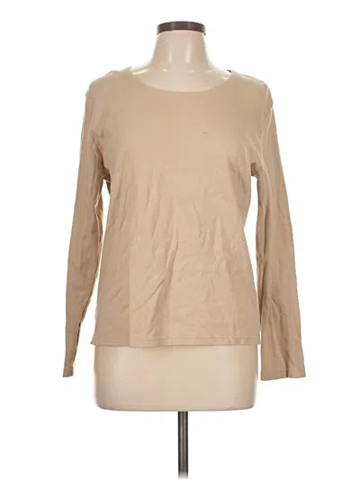Pre-owned Karen Scott Long Sleeve T-shirt In Brown