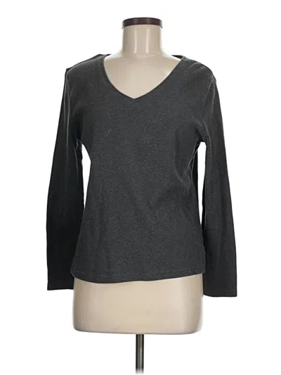 Pre-owned Karen Scott Long Sleeve T-shirt In Gray