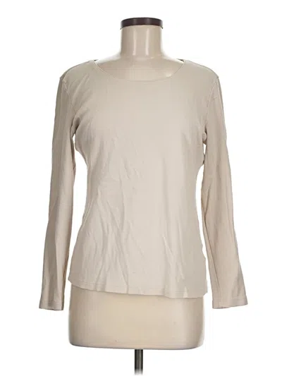 Pre-owned Karen Scott Long Sleeve T-shirt In Ivory
