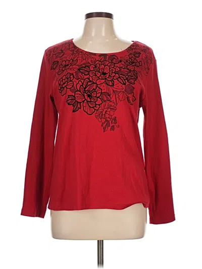 Pre-owned Karen Scott Long Sleeve T-shirt In Red
