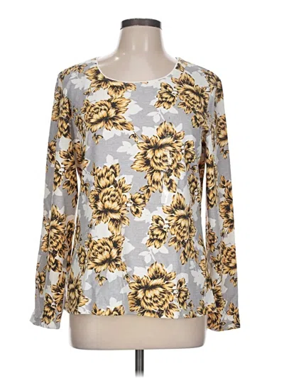 Pre-owned Karen Scott Long Sleeve T-shirt In Silver