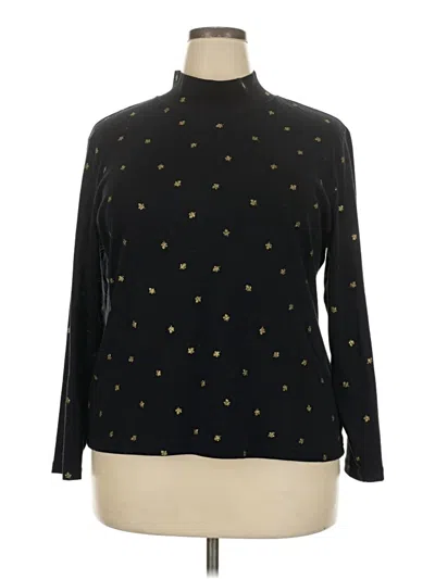 Pre-owned Karen Scott Long Sleeve Turtleneck In Black