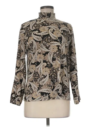 Pre-owned Karen Scott Long Sleeve Turtleneck In Brown