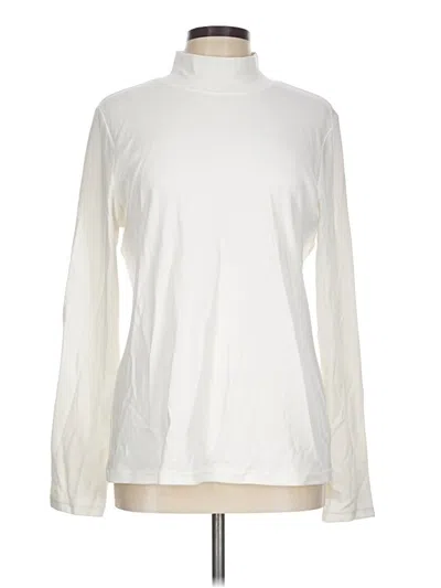 Pre-owned Karen Scott Long Sleeve Turtleneck In Ivory