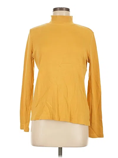 Pre-owned Karen Scott Long Sleeve Turtleneck In Yellow