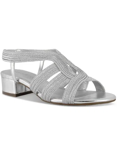 Karen Scott Nathena Womens Glitter Slingback Strappy Sandals In Silver