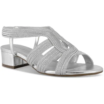 KAREN SCOTT NATHENA WOMENS METALLIC SLINGBACK STRAPPY SANDALS