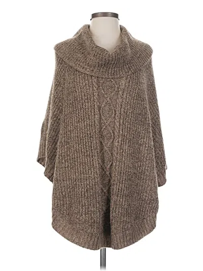 Pre-owned Karen Scott Poncho In Brown