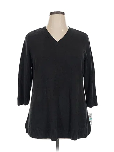 Pre-owned Karen Scott Pullover Sweater In Black