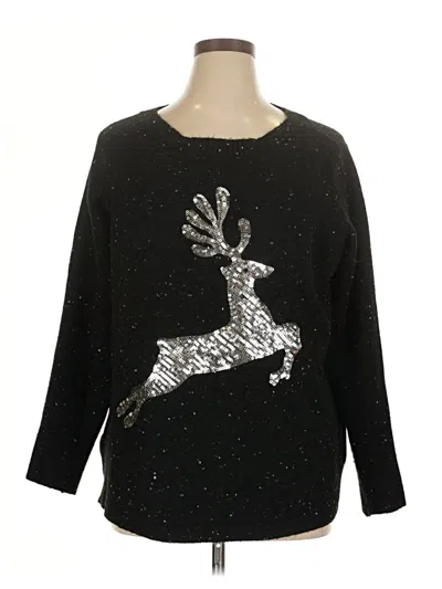 Pre-owned Karen Scott Pullover Sweater In Black