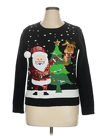 Pre-owned Karen Scott Pullover Sweater In Black