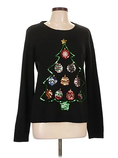 Pre-owned Karen Scott Pullover Sweater In Black