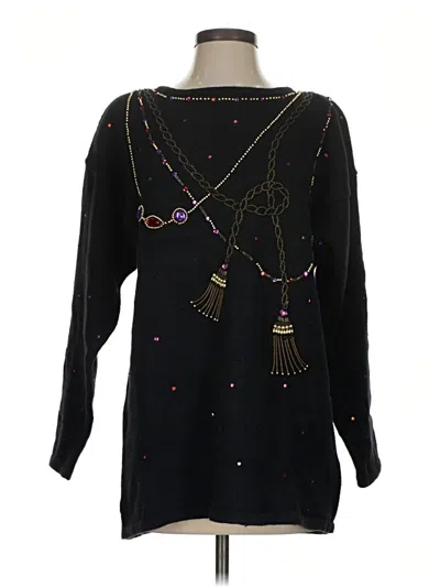 Pre-owned Karen Scott Pullover Sweater In Black