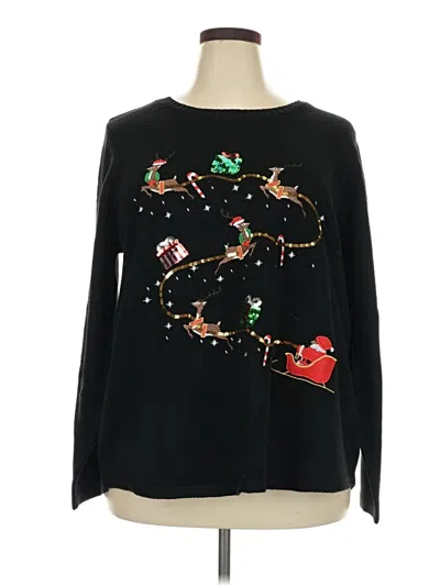 Pre-owned Karen Scott Pullover Sweater In Black