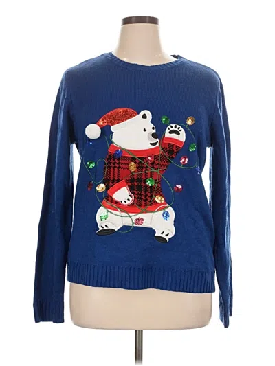 Pre-owned Karen Scott Pullover Sweater In Blue