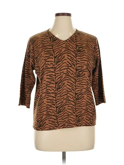 Pre-owned Karen Scott Pullover Sweater In Brown
