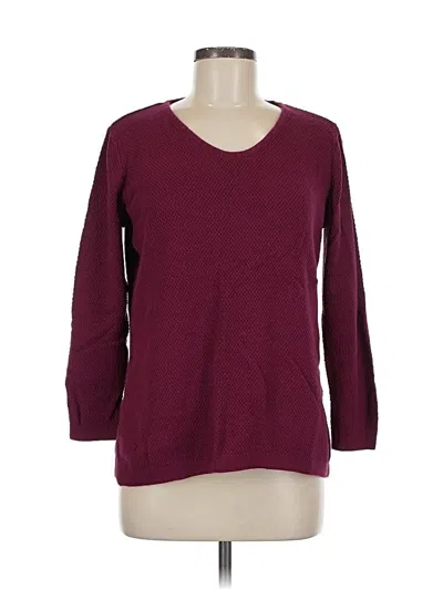 Pre-owned Karen Scott Pullover Sweater In Burgundy