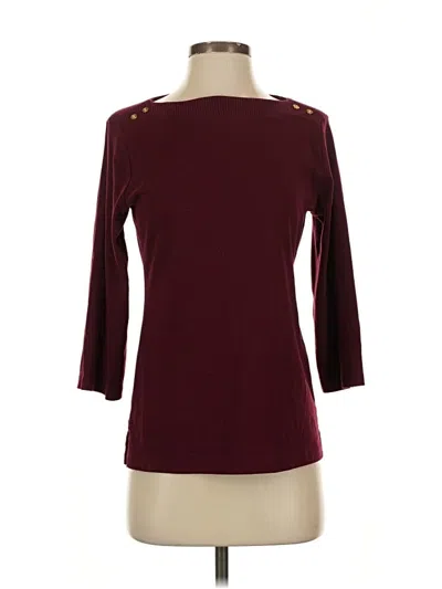 Pre-owned Karen Scott Pullover Sweater In Burgundy