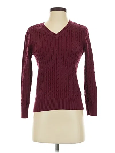 Pre-owned Karen Scott Pullover Sweater In Burgundy