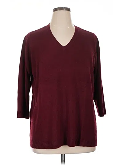 Karen Scott Pullover Sweater In Burgundy