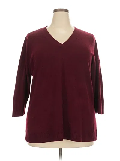 Pre-owned Karen Scott Pullover Sweater In Burgundy