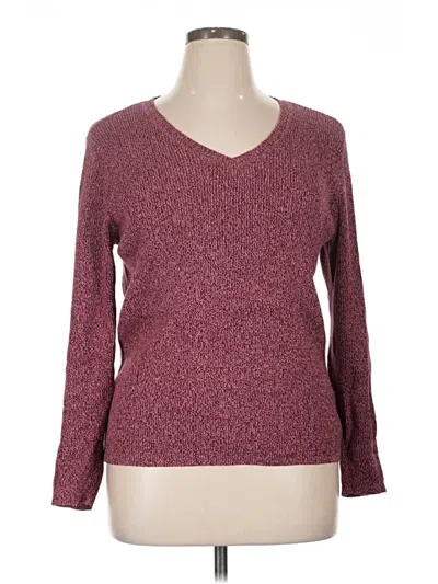 Pre-owned Karen Scott Pullover Sweater In Burgundy