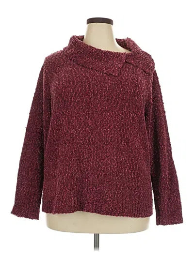 Pre-owned Karen Scott Pullover Sweater In Burgundy