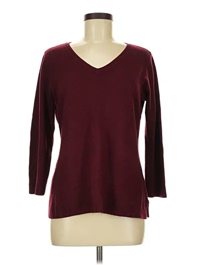 Pre-owned Karen Scott Pullover Sweater In Burgundy