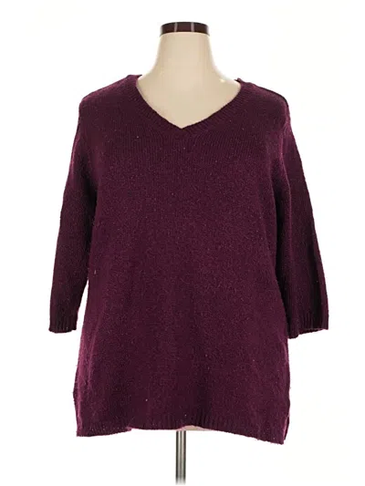 Pre-owned Karen Scott Pullover Sweater In Burgundy