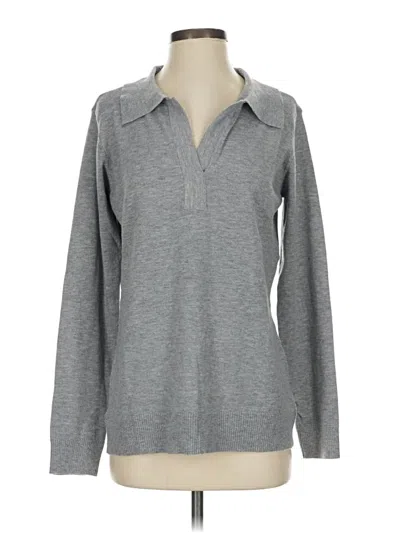 Pre-owned Karen Scott Pullover Sweater In Gray