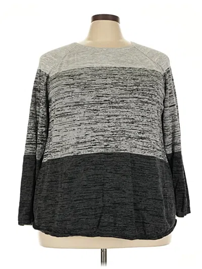 Pre-owned Karen Scott Pullover Sweater In Gray