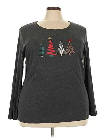 Pre-owned Karen Scott Pullover Sweater In Gray