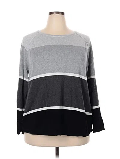 Pre-owned Karen Scott Pullover Sweater In Gray