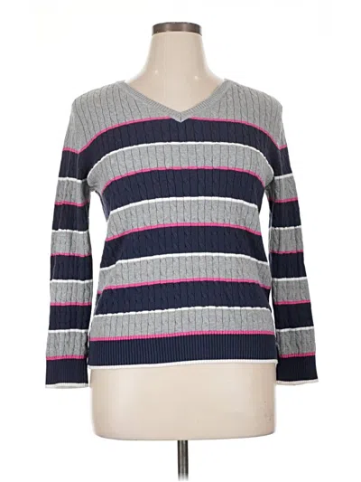 Pre-owned Karen Scott Pullover Sweater In Gray