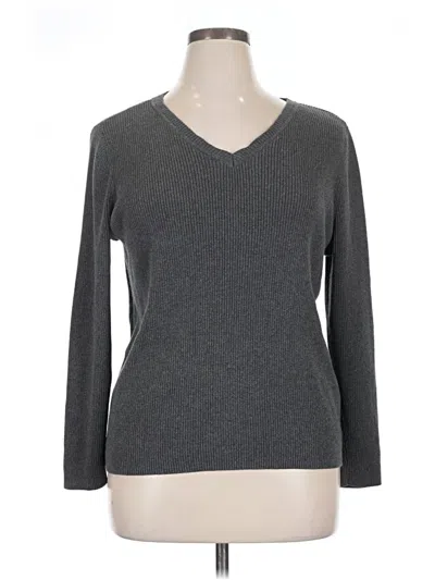 Pre-owned Karen Scott Pullover Sweater In Gray