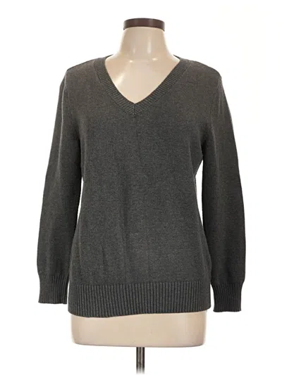 Pre-owned Karen Scott Pullover Sweater In Gray