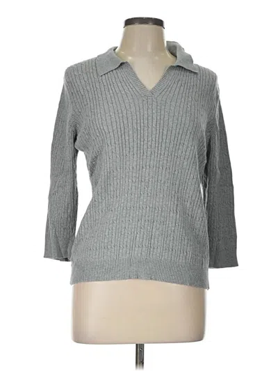 Pre-owned Karen Scott Pullover Sweater In Gray