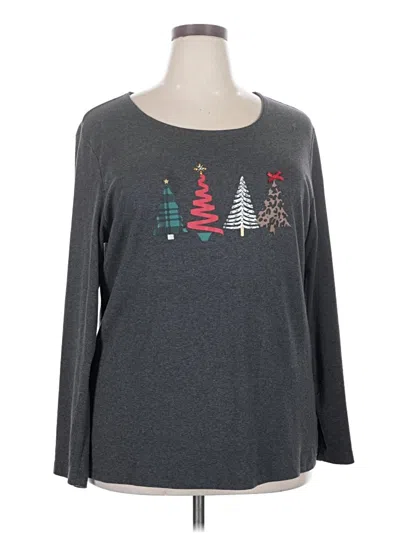 Pre-owned Karen Scott Pullover Sweater In Gray