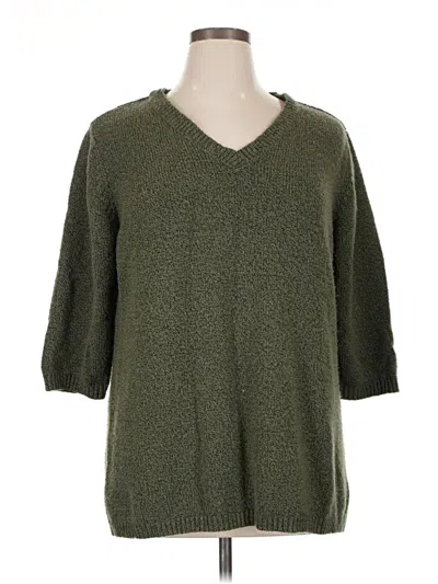 Pre-owned Karen Scott Pullover Sweater In Green