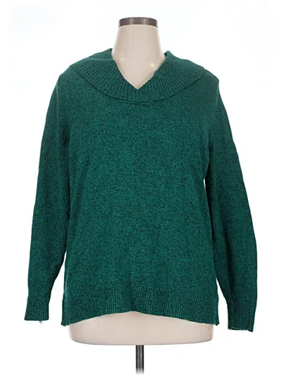 Pre-owned Karen Scott Pullover Sweater In Green