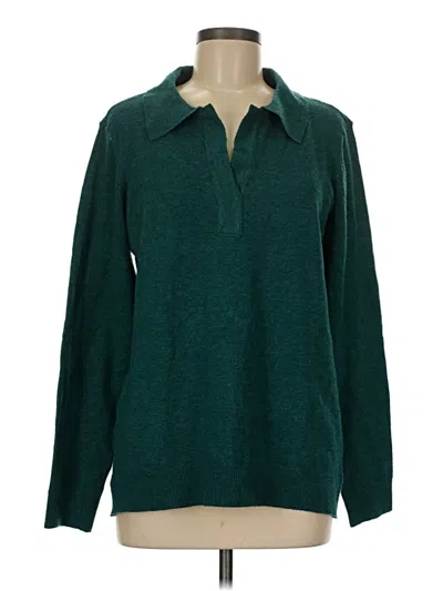 Pre-owned Karen Scott Pullover Sweater In Green