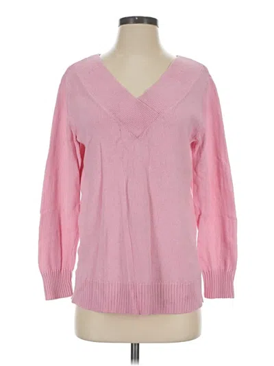 Pre-owned Karen Scott Pullover Sweater In Pink