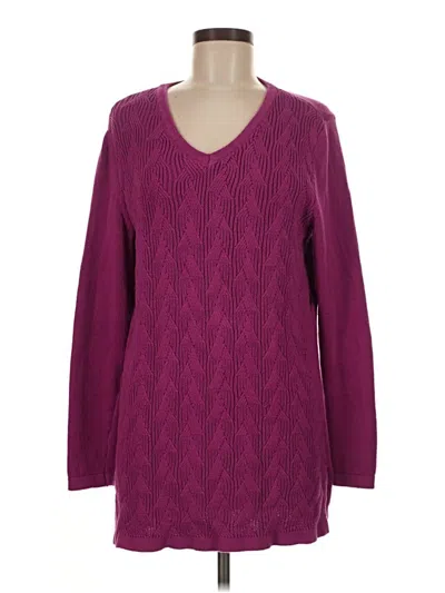 Pre-owned Karen Scott Pullover Sweater In Purple
