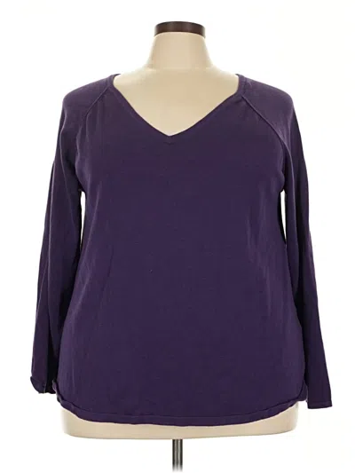 Pre-owned Karen Scott Pullover Sweater In Purple