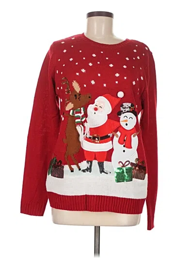 Pre-owned Karen Scott Pullover Sweater In Red