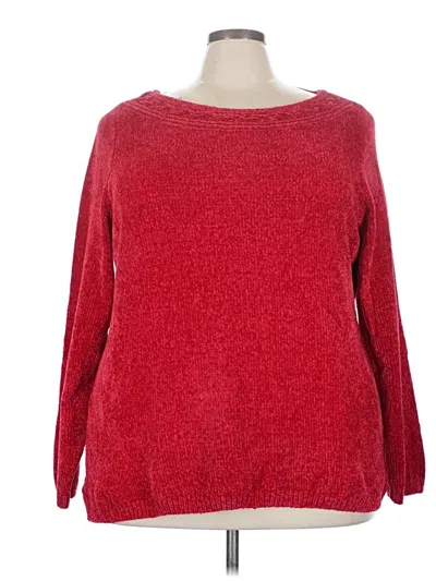 Karen Scott Pullover Sweater In Red